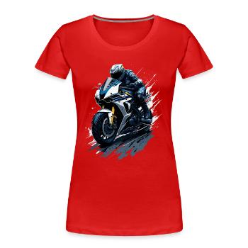Sportmotorrad-Illustration - Frauen Premium Bio T-Shirt - Rot - Vorne - Mia (176cm)