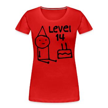 14th Birthday Party 14 Years Old Birthday Teens - Women's Premium Organic T-Shirt - red - Front - Mia (176cm)