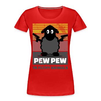 funny sheep - Women's Premium Organic T-Shirt - red - Front - Mia (176cm)