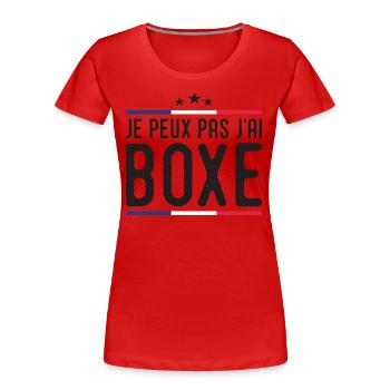 Boxen Ich kann nicht Boxen Boxen Frankreich - Frauen Premium Bio T-Shirt - Rot - Vorne - Mia (176cm)