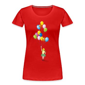 ballons de petite fille - T-shirt bio Premium Femme - rouge - Devant - Mia (176cm)
