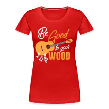 Music Guitar Guitarist - Women's Premium Organic T-Shirt - red - Front - Mia (176cm)
