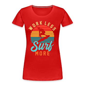 Planche de surf d'été - T-shirt bio Premium Femme - rouge - Devant - Mia (176cm)