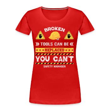Safety Manager Sicherheitsbeauftragter - Frauen Premium Bio T-Shirt - Rot - Vorne - Mia (176cm)