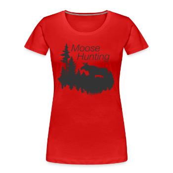 Jagd und Erholung im Freien. - Frauen Premium Bio T-Shirt - Rot - Vorne - Mia (176cm)