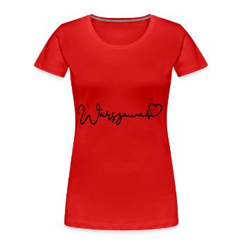 Warszawa Heartbeat Varsovie - T-shirt bio Premium Femme - rouge - Devant - Mia (176cm)