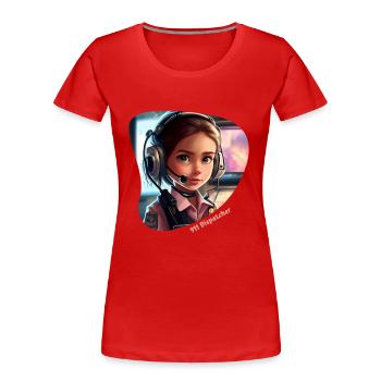 Répartitrice Fille - T-shirt bio Premium Femme - rouge - Devant - Mia (176cm)