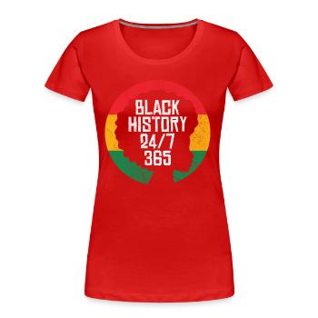 Schwarze Geschichte 247 365 - Frauen Premium Bio T-Shirt - Rot - Vorne - Mia (176cm)