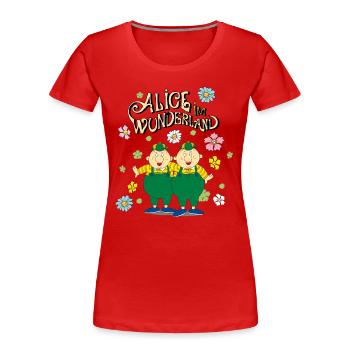 Alice In Wonderland Tweedledum - Women's Premium Organic T-Shirt - red - Front - Mia (176cm)