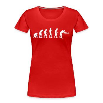 l'évolution humaine de billard - T-shirt bio Premium Femme - rouge - Devant - Mia (176cm)