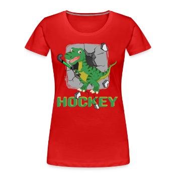 tendance hockey hockey sur gazon hockey sur gazon hockey sur gazon - T-shirt bio Premium Femme - rouge - Devant - Mia (176cm)