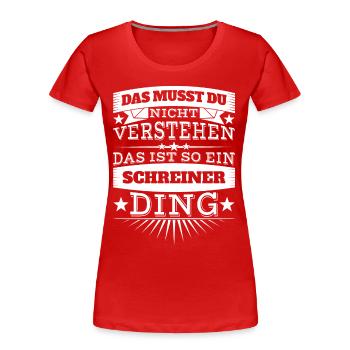 Schreiner - Frauen Premium Bio T-Shirt - Rot - Vorne - Mia (176cm)
