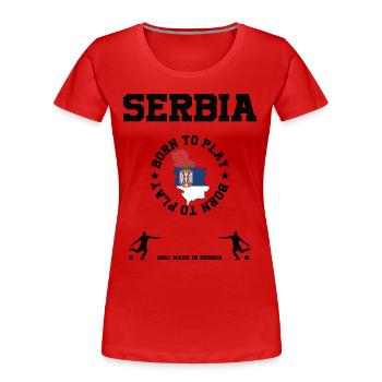 Serbien - Frauen Premium Bio T-Shirt - Rot - Vorne - Mia (176cm)