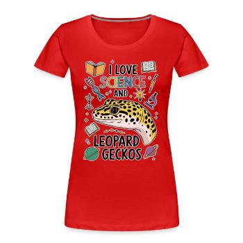 Leopardgecko Spruch Student Leopardgecko Geschenk - Frauen Premium Bio T-Shirt - Rot - Vorne - Mia (176cm)