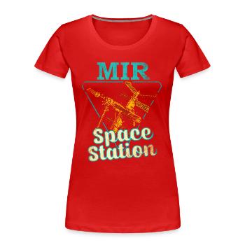 Station spatiale Mir - T-shirt bio Premium Femme - rouge - Devant - Mia (176cm)