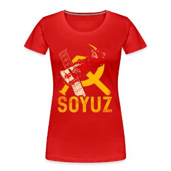 Sojus Raumschiff Sowjetunion - Frauen Premium Bio T-Shirt - Rot - Vorne - Mia (176cm)