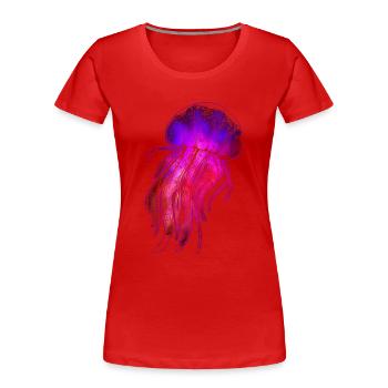 Qualle - Frauen Premium Bio T-Shirt - Rot - Vorne - Mia (176cm)