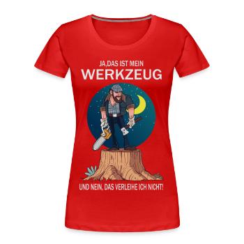 Lumberjack and his tools - Women's Premium Organic T-Shirt - red - Front - Mia (176cm)