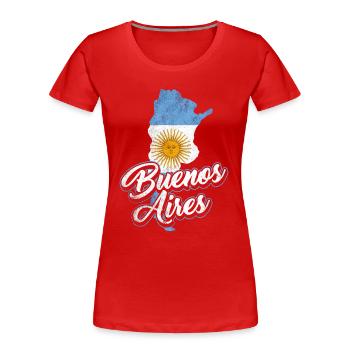 Buenos Aires Argentinien - Frauen Premium Bio T-Shirt - Rot - Vorne - Mia (176cm)