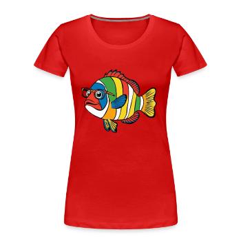 Poisson coloré Nemo lunettes natation - T-shirt bio Premium Femme - rouge - Devant - Mia (176cm)