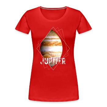 Jupiter Planet Sonnensystem - Frauen Premium Bio T-Shirt - Rot - Vorne - Mia (176cm)