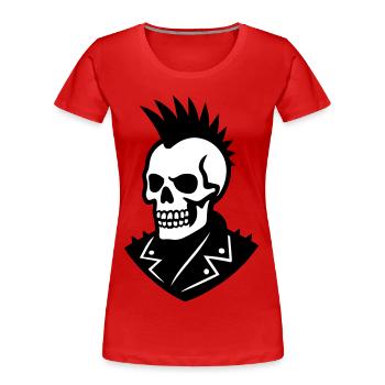 Skull Punk - Frauen Premium Bio T-Shirt - Rot - Vorne - Mia (176cm)