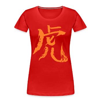 Tiger (Chinese Zodiac) - Women's Premium Organic T-Shirt - red - Front - Mia (176cm)
