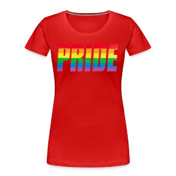 Rainbow Pride Grafik - Frauen Premium Bio T-Shirt - Rot - Vorne - Mia (176cm)