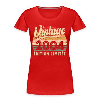 Vintage Geburtstagsgeschenk 2004 Limited Edition - Frauen Premium Bio T-Shirt - Rot - Vorne - Mia (176cm)