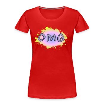 OMG - Frauen Premium Bio T-Shirt - Rot - Vorne - Mia (176cm)