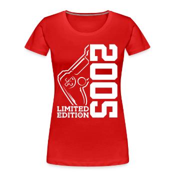 LIMITED EDITION 2005 GAMING 21ST BIRTHDAY - Women's Premium Organic T-Shirt - red - Front - Mia (176cm)