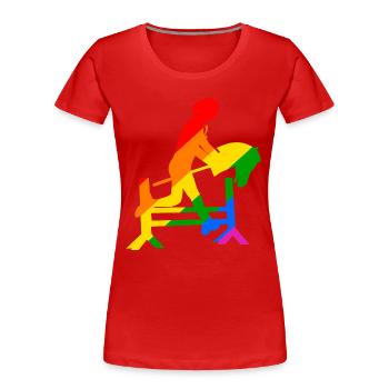 coloré cheval de loisir cheval de loisir hobby horsing - T-shirt bio Premium Femme - rouge - Devant - Mia (176cm)