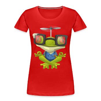 YOGA MEDITATION BUDDHA FROSCH GESCHENK NAMASTE OM - Frauen Premium Bio T-Shirt - Rot - Vorne - Mia (176cm)