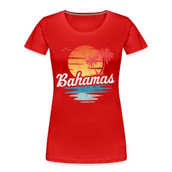 Bahamas - Frauen Premium Bio T-Shirt - Rot - Vorne - Mia (176cm)