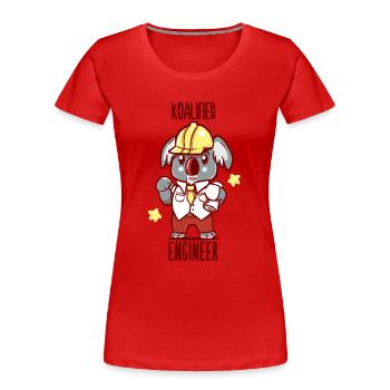 Koalified Engineer - Koala Animal Pun - Women's Premium Organic T-Shirt - red - Front - Mia (176cm)