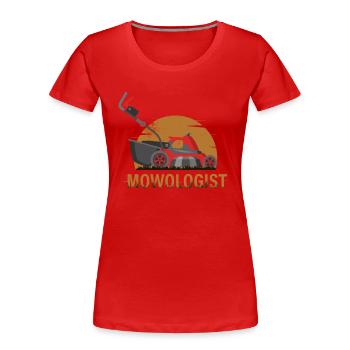 Rasen, Rasen Gras, Pflege, - Frauen Premium Bio T-Shirt - Rot - Vorne - Mia (176cm)