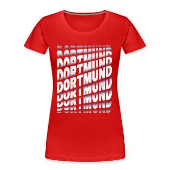 Dortmund Allemagne City Font Skyline Accueil - T-shirt bio Premium Femme - rouge - Devant - Mia (176cm)