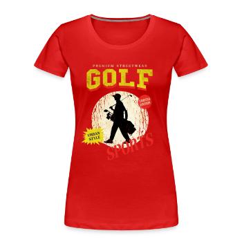Golf Golfen Golfspieler Sport Hobby Club Vintage - Frauen Premium Bio T-Shirt - Rot - Vorne - Mia (176cm)