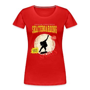 Skateboarding Skate Skater Skateboard Sk8 Vintage - Frauen Premium Bio T-Shirt - Rot - Vorne - Mia (176cm)