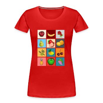 fruits - T-shirt bio Premium Femme - rouge - Devant - Mia (176cm)