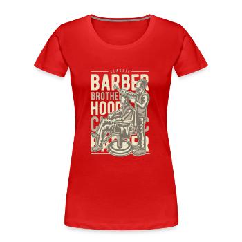Barber Brother Hood - Frauen Premium Bio T-Shirt - Rot - Vorne - Mia (176cm)