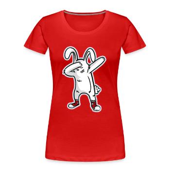 Tamponnant Easter Bunny - Let Dab pour Pâques! - T-shirt bio Premium Femme - rouge - Devant - Mia (176cm)