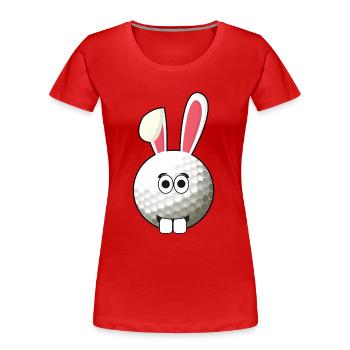 Golf golfen Osterhase Ostern Geschenk Hase - Frauen Premium Bio T-Shirt - Rot - Vorne - Mia (176cm)