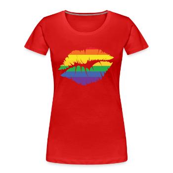 LGBT - Frauen Premium Bio T-Shirt - Rot - Vorne - Mia (176cm)