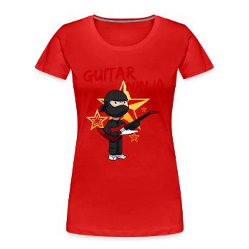 Ninja guitar guitar player guitar boy guitar - T-shirt bio Premium Femme - rouge - Devant - Mia (176cm)
