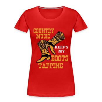 Linedance, Line dancing Boots - Frauen Premium Bio T-Shirt - Rot - Vorne - Mia (176cm)