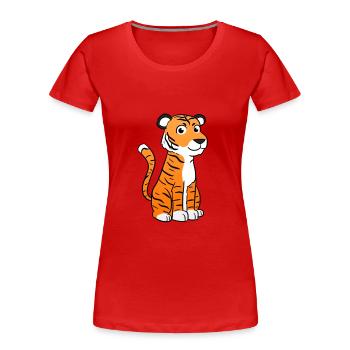 tigre - T-shirt bio Premium Femme - rouge - Devant - Mia (176cm)