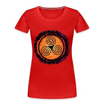 Sonnenuntergang Triskele Normaden Odin Celtic Thor - Frauen Premium Bio T-Shirt - Rot - Vorne - Mia (176cm)