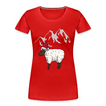 Austria, Alps, Mountains, Mountains, Mutton, Sheep, Alm - Women's Premium Organic T-Shirt - red - Front - Mia (176cm)