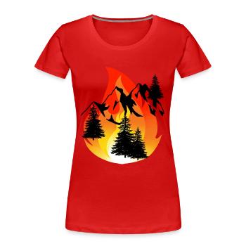 Inferno Feuer Löschen Feuerwehr Feuerwehrmann Berg - Frauen Premium Bio T-Shirt - Rot - Vorne - Mia (176cm)